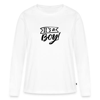 its a Boy ist ein Junge Schwangerschaft Pregnant - Frauen Premium Bio Langarmshirt - Weiß - Vorne - Julia (174cm)