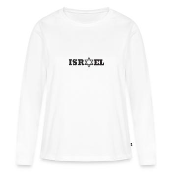 Israel - Frauen Premium Bio Langarmshirt - Weiß - Vorne - Julia (174cm)