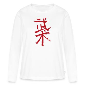 kampfsport (wushu) chineisisch / tusche - Frauen Premium Bio Langarmshirt - Weiß - Vorne - Julia (174cm)