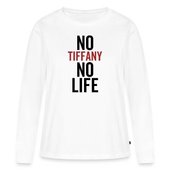 Pas de Tiffany, pas de vie - T-shirt manches longues Premium bio Femme - blanc - Devant - Julia (174cm)