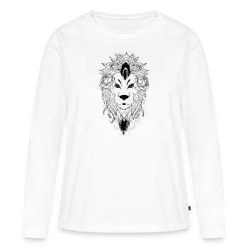 Lion - T-shirt manches longues Premium bio Femme - blanc - Devant - Julia (174cm)