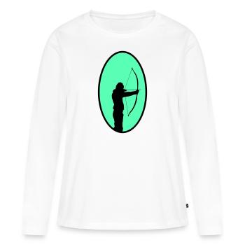 bogenschütze - Frauen Premium Bio Langarmshirt - Weiß - Vorne - Julia (174cm)