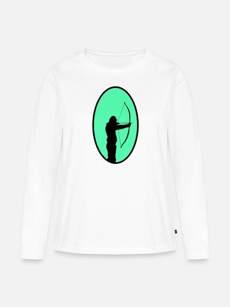 bogenschütze - Frauen Premium Bio Langarmshirt - Weiß