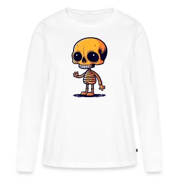 Squelette - T-shirt manches longues Premium bio Femme - blanc - Devant - Julia (174cm)