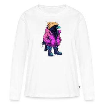Raven Crow Mode Hiver - T-shirt manches longues Premium bio Femme - blanc - Devant - Julia (174cm)