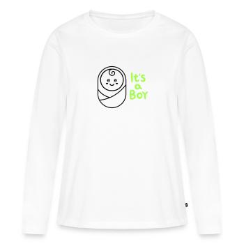 its a Boy ist ein Junge Schwangerschaft Pregnant - Frauen Premium Bio Langarmshirt - Weiß - Vorne - Julia (174cm)