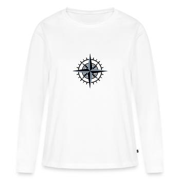 Kompass - Frauen Premium Bio Langarmshirt - Weiß - Vorne - Julia (174cm)