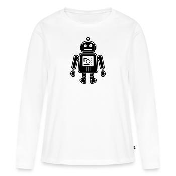 robot - Women's Premium Organic Long Sleeve Shirt - white - Front - Julia (174cm)