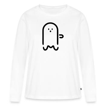 Fantôme - T-shirt manches longues Premium bio Femme - blanc - Devant - Julia (174cm)