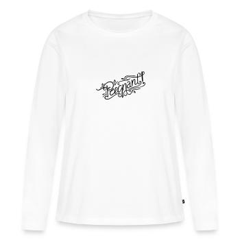 Je suis enceinte Je suis enceinte Grossesse - T-shirt manches longues Premium bio Femme - blanc - Devant - Julia (174cm)