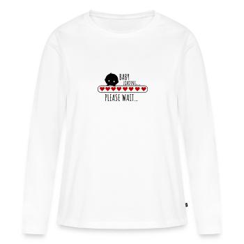 Baby is Loading in Arbeit Schwangerschaft Pregnant - Frauen Premium Bio Langarmshirt - Weiß - Vorne - Julia (174cm)