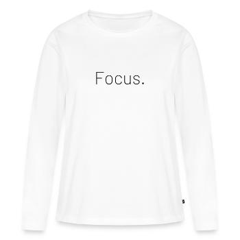 Focus - Women's Premium Organic Long Sleeve Shirt - white - Front - Julia (174cm)