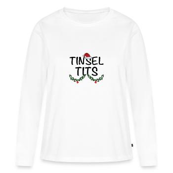 Jingle Balls et Tinsel Tits Funny Matching Christ - T-shirt manches longues Premium bio Femme - blanc - Devant - Julia (174cm)