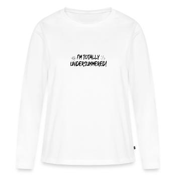 Je suis totalement sous-estivé - T-shirt manches longues Premium bio Femme - blanc - Devant - Julia (174cm)