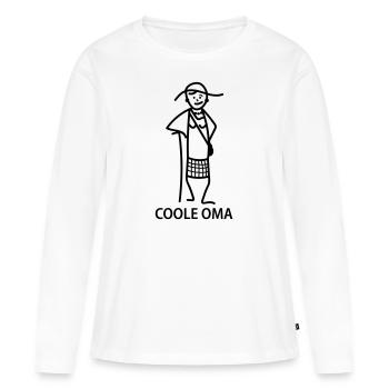 Coole Oma - Frauen Premium Bio Langarmshirt - Weiß - Vorne - Julia (174cm)