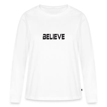 CROIRE - T-shirt manches longues Premium bio Femme - blanc - Devant - Julia (174cm)
