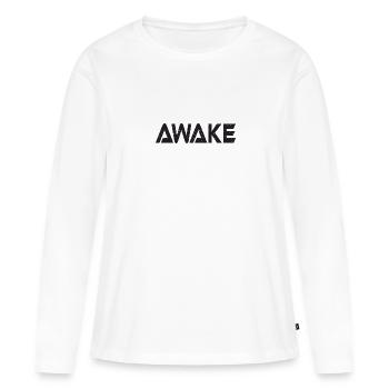 ÉVEILLÉ - T-shirt manches longues Premium bio Femme - blanc - Devant - Julia (174cm)