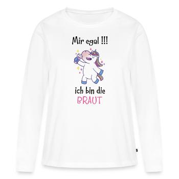 Junggesellenabschied Braut JGA Hochzeitspart - Frauen Premium Bio Langarmshirt - Weiß - Vorne - Julia (174cm)