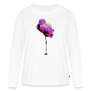 Flamand - T-shirt manches longues Premium bio Femme - blanc - Devant - Julia (174cm)