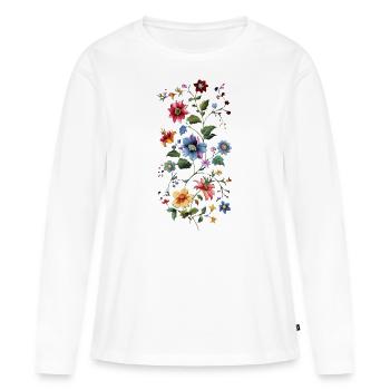 Delicate floral pattern - Women's Premium Organic Long Sleeve Shirt - white - Front - Julia (174cm)