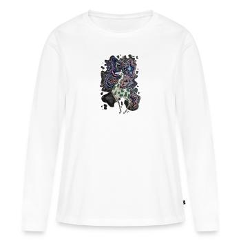 Pensez Curvy! - T-shirt manches longues Premium bio Femme - blanc - Devant - Julia (174cm)