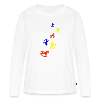 Cheval à bascule Jouet Bébé - T-shirt manches longues Premium bio Femme - blanc - Devant - Julia (174cm)