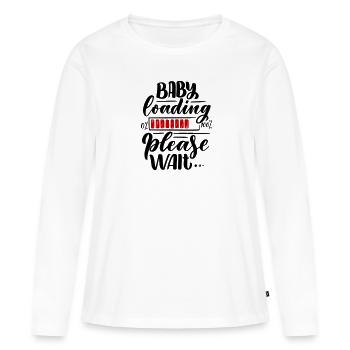 Le chargement du bébé est le chargement Enceinte Enceinte - T-shirt manches longues Premium bio Femme - blanc - Devant - Julia (174cm)