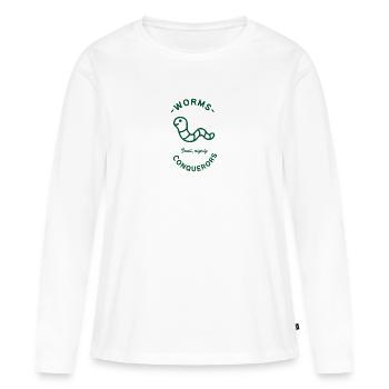 Kleine, mächtige Eroberer - Frauen Premium Bio Langarmshirt - Weiß - Vorne - Julia (174cm)