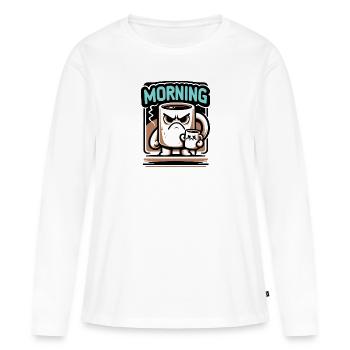 MATIN! - T-shirt manches longues Premium bio Femme - blanc - Devant - Julia (174cm)