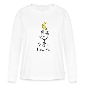 Je veille sur toi - T-shirt manches longues Premium bio Femme - blanc - Devant - Julia (174cm)