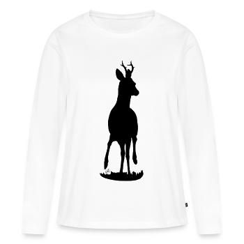 Rehbock stolz - Frauen Premium Bio Langarmshirt - Weiß - Vorne - Julia (174cm)