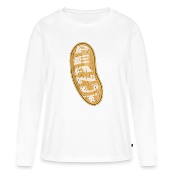 Peanut - Women's Premium Organic Long Sleeve Shirt - white - Front - Julia (174cm)