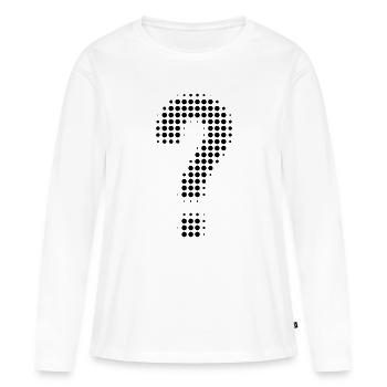 point d’interrogation - T-shirt manches longues Premium bio Femme - blanc - Devant - Julia (174cm)