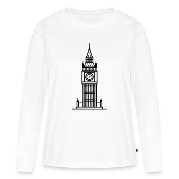 Big Ben - T-shirt manches longues Premium bio Femme - blanc - Devant - Julia (174cm)