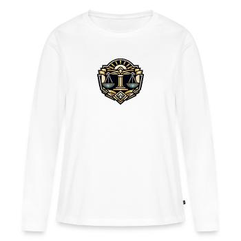 Écailles d’or de la justice - T-shirt manches longues Premium bio Femme - blanc - Devant - Julia (174cm)