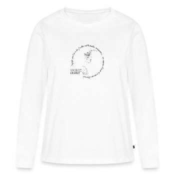 avoir de l'humour N2 - T-shirt manches longues Premium bio Femme - blanc - Devant - Julia (174cm)