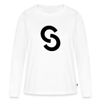 coton chic - T-shirt manches longues Premium bio Femme - blanc - Devant - Julia (174cm)