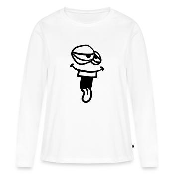visage drôle monstre tête clipart drôle bande dessinée c - T-shirt manches longues Premium bio Femme - blanc - Devant - Julia (174cm)
