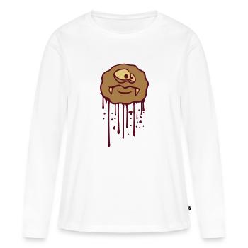 kot baellchen laisse tomber la merde graffiti merde - T-shirt manches longues Premium bio Femme - blanc - Devant - Julia (174cm)