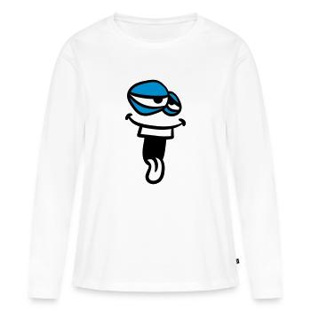 visage drôle monstre tête clipart drôle bande dessinée c - T-shirt manches longues Premium bio Femme - blanc - Devant - Julia (174cm)