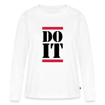 Do It - Frauen Premium Bio Langarmshirt - Weiß - Vorne - Julia (174cm)