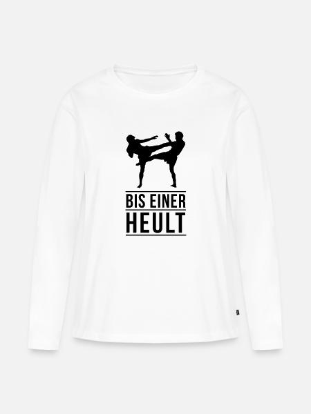 BIS EINER HEULT! - Frauen Premium Bio Langarmshirt - Weiß