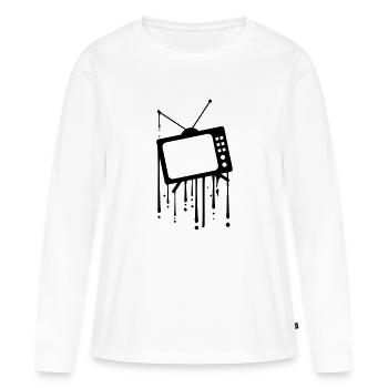 Drop Graffiti TV TV Screen Watch - T-shirt manches longues Premium bio Femme - blanc - Devant - Julia (174cm)