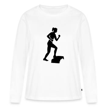 Aérobic - T-shirt manches longues Premium bio Femme - blanc - Devant - Julia (174cm)