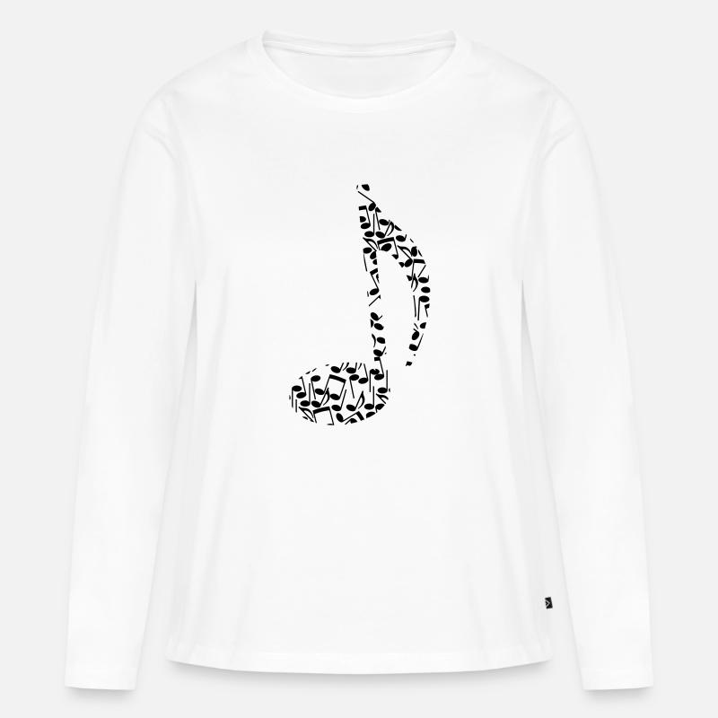 Noten-Note - Frauen Premium Bio Langarmshirt - Weiß