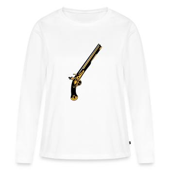 old revolver pistol flings weapon - Women's Premium Organic Long Sleeve Shirt - white - Front - Julia (174cm)