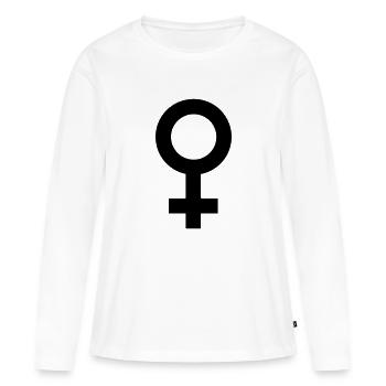 weibliches Symbol - Frauen Premium Bio Langarmshirt - Weiß - Vorne - Julia (174cm)