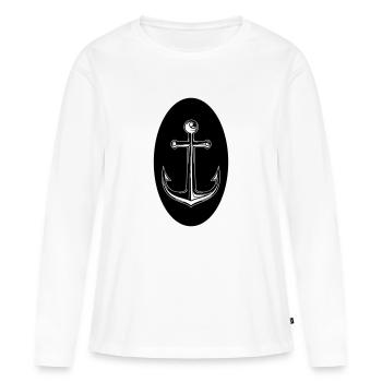 Ancre - T-shirt manches longues Premium bio Femme - blanc - Devant - Julia (174cm)