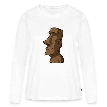 Statue auf der Osterinsel - Frauen Premium Bio Langarmshirt - Weiß - Vorne - Julia (174cm)