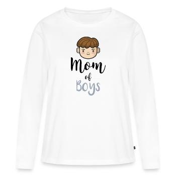 Mama von Jungen Geschenk Mutter Muttertag - Frauen Premium Bio Langarmshirt - Weiß - Vorne - Julia (174cm)